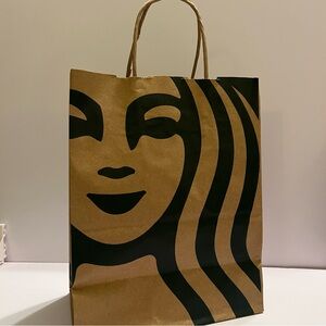 Starbucks Large Brown Paper Shopping Bag – Reusable Retail Tote